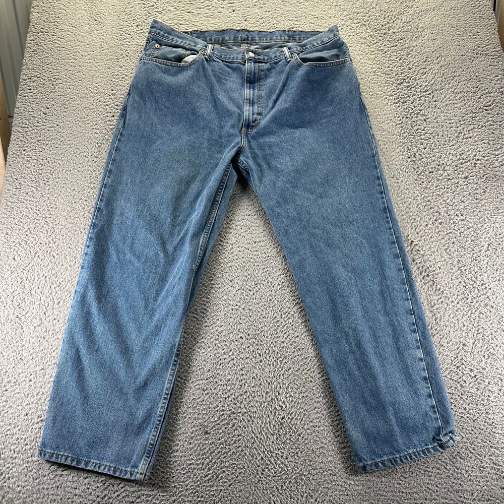 Levi's 550 Jeans Mens 42x30 Blue Cotton Denim Straight Baggy Light Wash Workwear